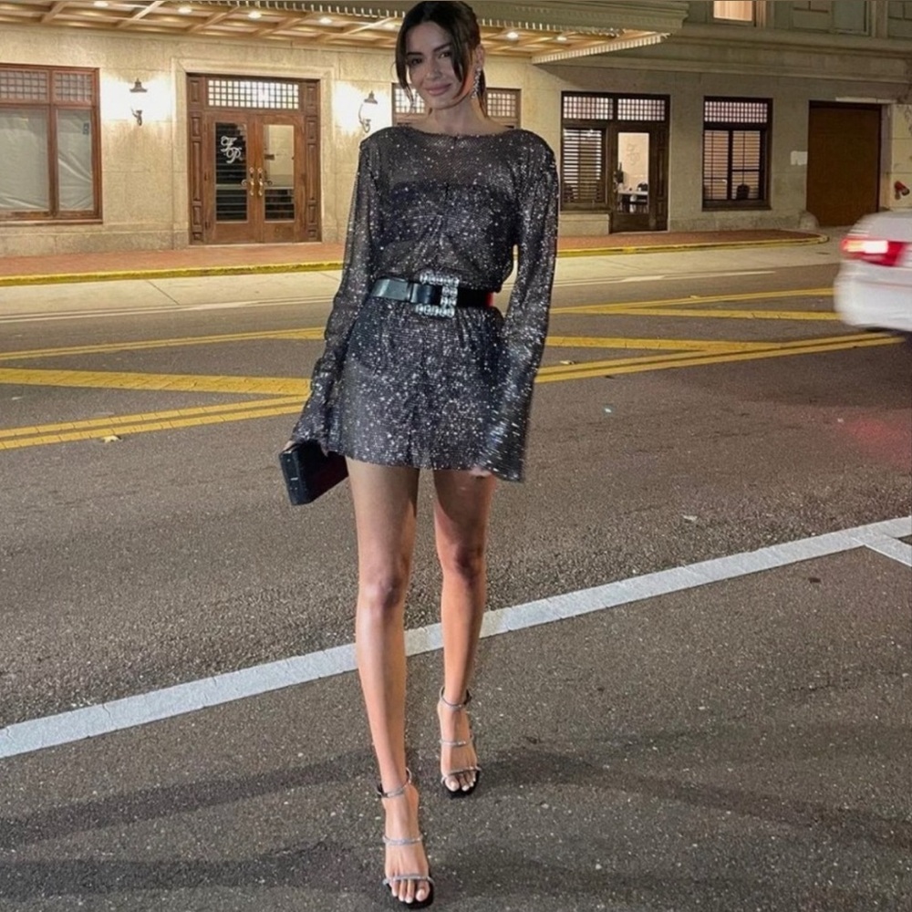 Zara Black Sequin Embellished Top